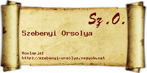 Szebenyi Orsolya névjegykártya