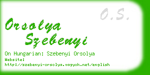 orsolya szebenyi business card